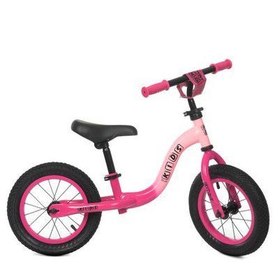 Детский велобег PROF1 KIDS ML1201A-5 стальная рама, колеса 12", розовый 507438 фото