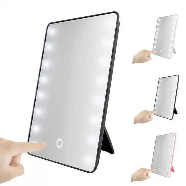 Настольное зеркало с LED подсветкой MA-18, на батарейках Сенсорное зеркало для макияжа Чорный 551822 фото