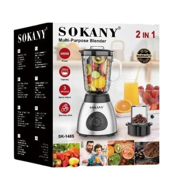Многофункциональный стационарный блендер Sokany 400Вт с объемом чаши 1.5л SK-148 545151 фото