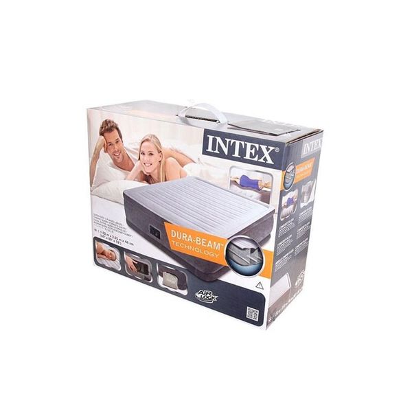 Надувная кровать двухместная Intex 67770 с встроенным электронасосом 220В, 203 x 152 x 33 см 445668 фото