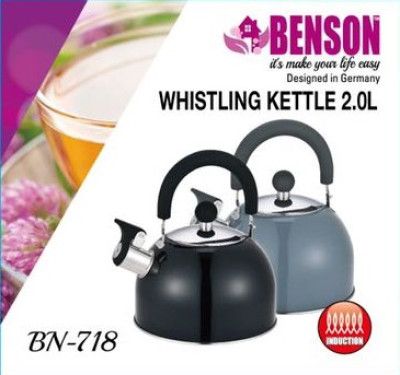 Чайник со свистком Benson BN-718 из нержавеющей стали 2 л Серый 515495 фото