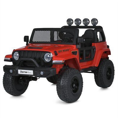 Дитячий електромобіль Bambi Racer Джип M 5780EBLR-3 червоний, 4 мотори 35W, акумулятор 12V14Ah, колеса EVA, подвійне сидіння 538311 фото
