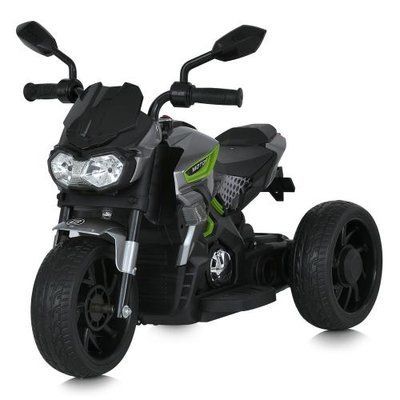Дитячий мотоцикл Bambi Racer M 5825ES-11 12V 25W сірий з салатовим 627884 фото