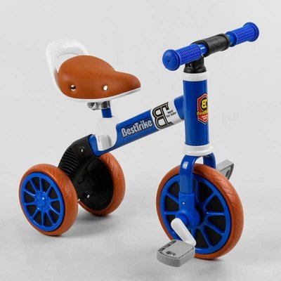 Детский трехколесный велосипед-велобег Best Trike 96021, синий 468443 фото