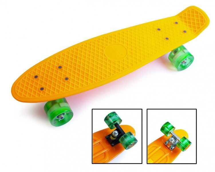 Скейт Penny Boarde Yellow Светящиеся колеса 3241 фото