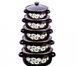 Набор эмалированных кастрюль Benson BN-079 5 шт. со стеклянными крышками Черный 515077 фото 1