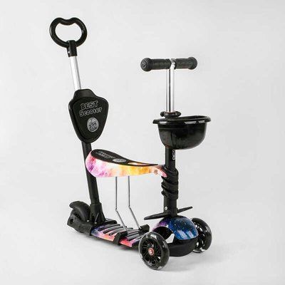 Дитячий трьохколісний самокат Best Scooter 16102 абстракція, колеса що світяться 602115 фото