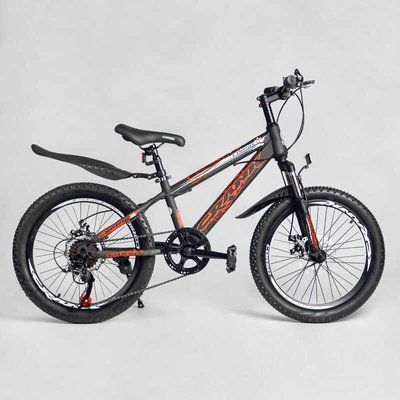 Дитячий спортивний велосипед CORSO "Crank" CR-20805, 20 дюймів, сталева рама, обладнання Saiguan, 7 швидкостей, крила, зібраний на 75% 477154 фото