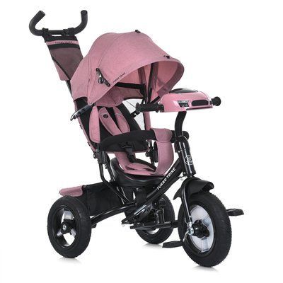 Дитячий триколісний велосипед Turbo Trike MT 1006-6, з свытлом, музикою та батьківською ручкою, рожевий 536210 фото