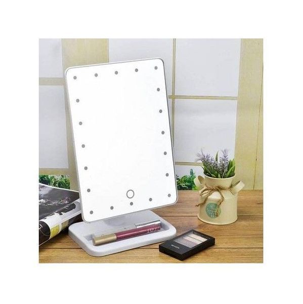 Косметическое настольное зеркало для макияжа с подсветкой 16 LED Touch Mirror белое 435933 фото