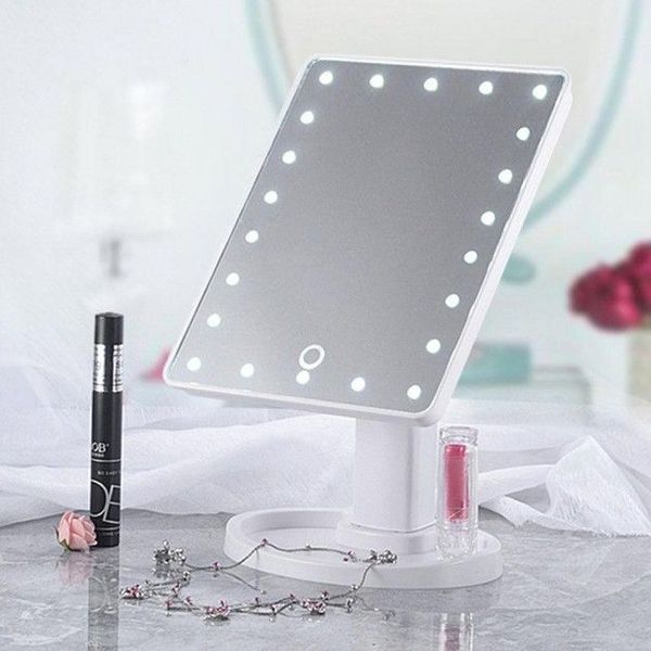 Косметическое настольное зеркало для макияжа с подсветкой 16 LED Touch Mirror белое 435933 фото