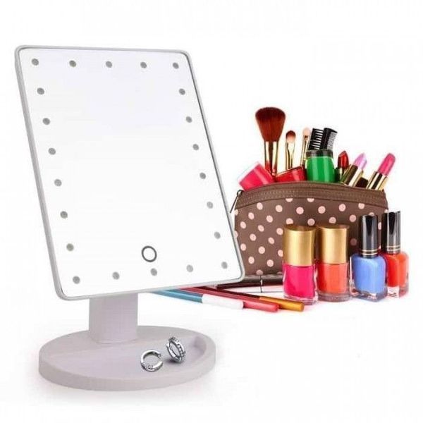 Косметическое настольное зеркало для макияжа с подсветкой 16 LED Touch Mirror белое 435933 фото