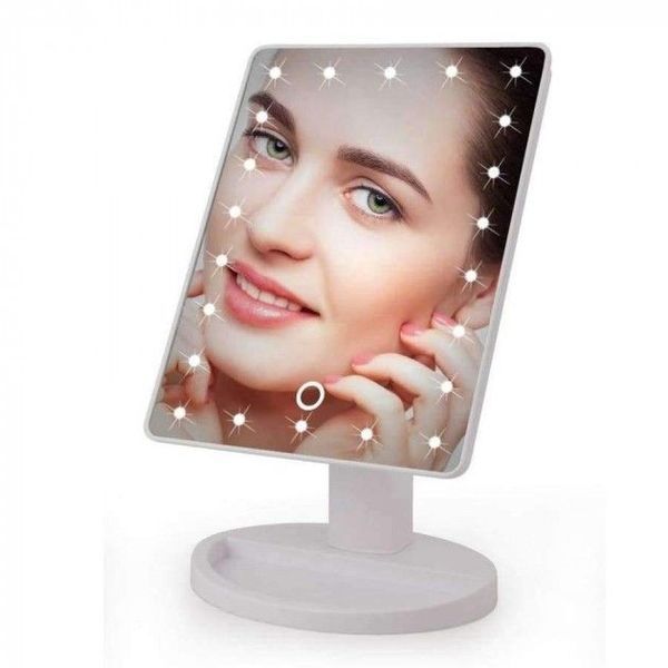 Косметическое настольное зеркало для макияжа с подсветкой 16 LED Touch Mirror белое 435933 фото