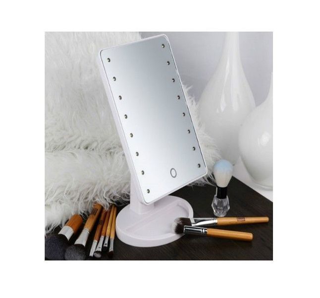 Косметическое настольное зеркало для макияжа с подсветкой 16 LED Touch Mirror белое 435933 фото