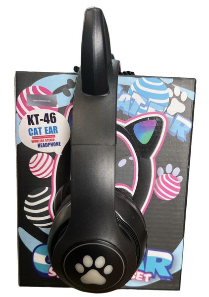 Беспроводные наушники с кошачьими ушками Cat Ear KT-46 Bluetooth, Черный 530666 фото