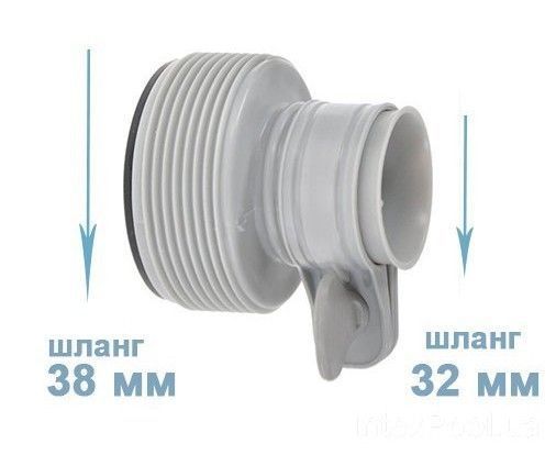 Набір двох адаптерів-перехідників Intex 29061, муфти-переходи для піщаних фільтрів і басейнів 481171 фото