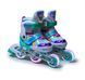 Детские роликовые коньки Scale Sports Радужные раздвижные 26-29 тиффани со светящимися колесами 637220 фото 1