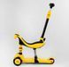 Самокат триколісний 3 в 1 Best Scooter BS-38804 зі світлом, сидінням та батьківською ручкою, Жовтий 468948 фото 3