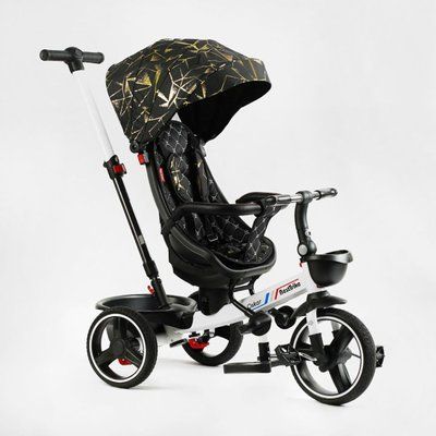 Триколісний Велосипед-коляска Best Trike 6390 - 15-170, з поворотним сидінням, батьківська ручка, чорний з золотим 514166 фото