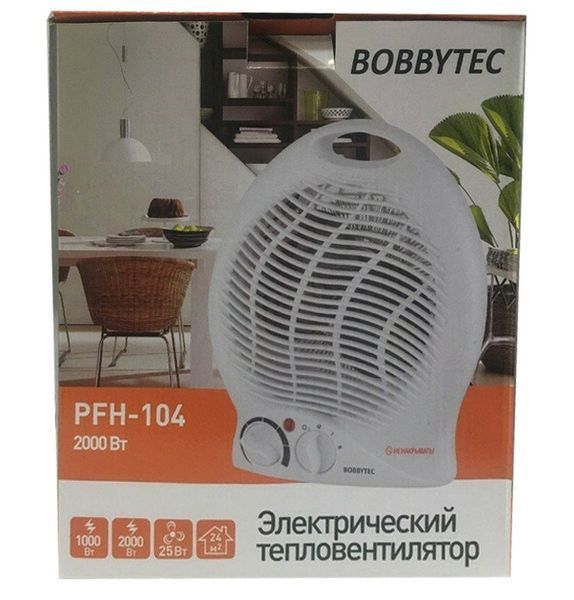 Тепловентилятор Bobbytec PFH-104 2000Вт для приміщень 3 режими роботи 547508 фото
