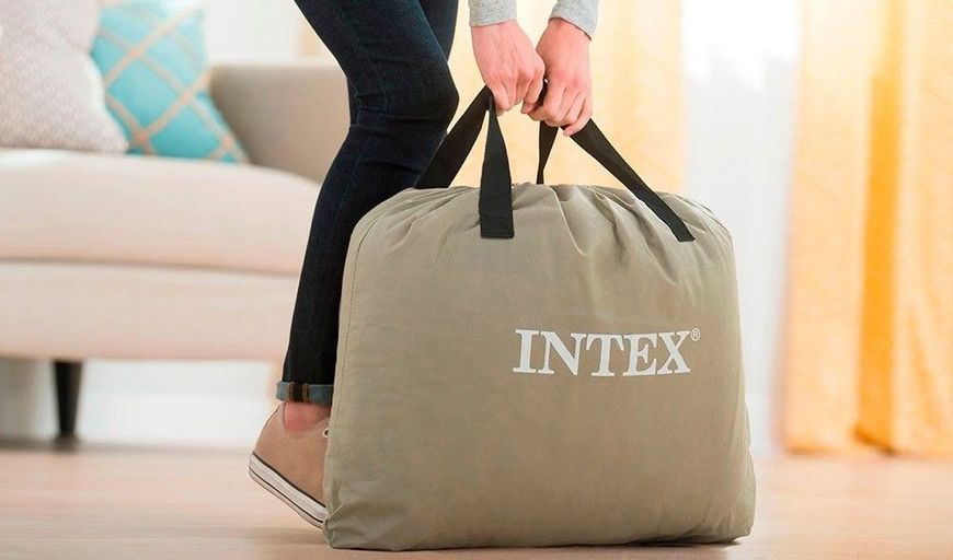 Надувне ліжко двомісне Intex 64126 з вбудованим електронасосом, 152х206х46 см 445676 фото