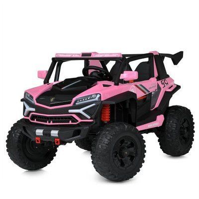Дитячий електромобіль Bambi Racer Джип M 6024EBLR-8 (24V), рожевий, 4 мотори по 45W, EVA колеса, шкіряне сидіння 627886 фото