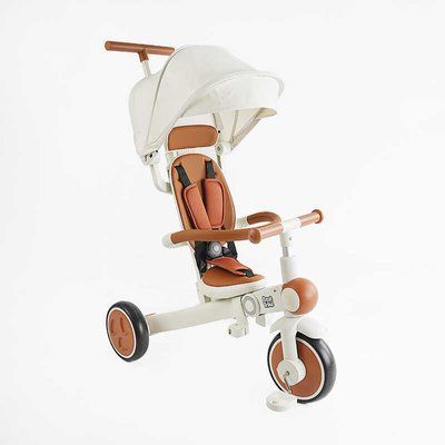 Велосипед-коляска детский BestTrike BS-12-707 трехколесный 4 в 1 коричневый 587017 фото
