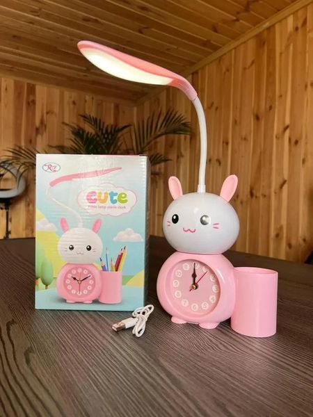 Дитячий годинник 3в1 Alarm clock XL-800 Годинник+настільна лампа+органайзер для ручок рожевий 548670 фото