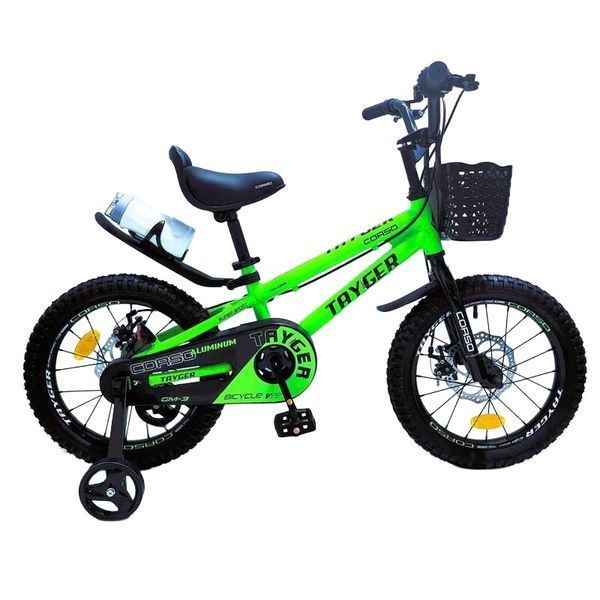 Велосипед детский CORSO Tayger 18" алюминиевая рама, дисковые тормоза, зеленый 612540 фото