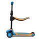 Самокат трехколесный Best Scooter JS-30918 со съемным сидением, алюминиевый руль, колеса со светом, Оранжево-голубой 461754 фото 2