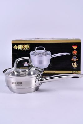 Ковш із кришкою Benson BN-227 нержавіюча сталь 1 л 515402 фото