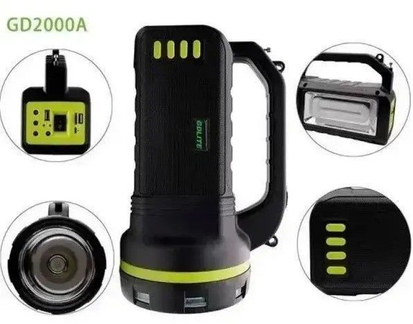 Аварійний ліхтар із Power Bank GDLite GD-2000A із сонячною батареєю 514955 фото