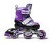 Детские роликовые коньки Happy Violet раздвижные 27-30 фиолетовые со светящимися колесами 650196 фото 2