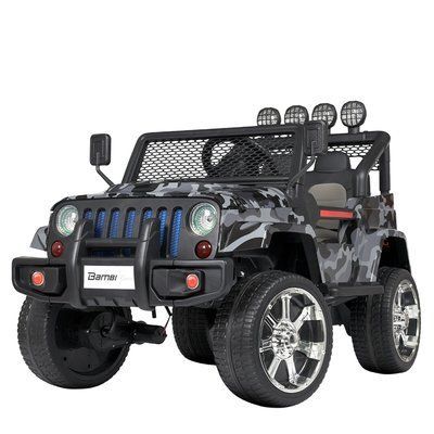 Дитячий електромобіль Bambi Racer Джип M 3237EBLRS-18 Сіро-чорний камуфляж 4x4 180W EVA колеса шкіряне сидіння 534170 фото