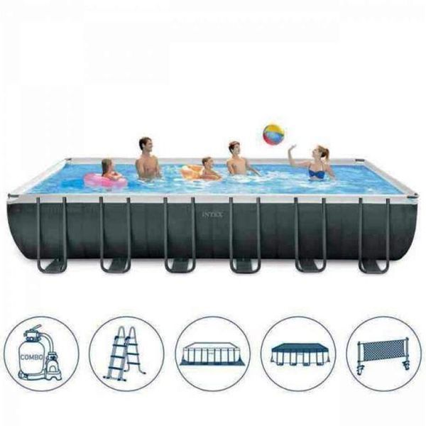Басейн каркасний INTEX 26368 Ultra Frame Rectangular, максимальна комплектація, 732 x 366 x 132 см 491547 фото