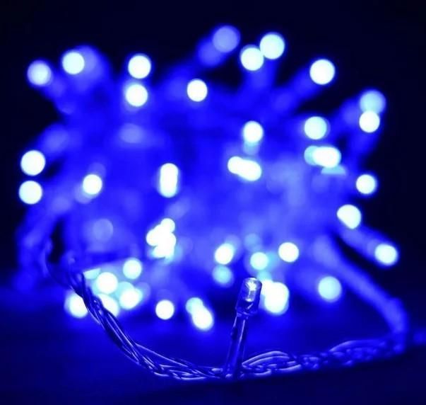 Гірлянда Діод 100LED RD-9031 Провід &ndash; білий, Колір ламп-Синій 10 м 450665 фото